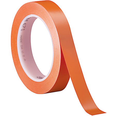 3M™ 471 Vinyl Tape, 3" Core, 0.5" x 36 Yd., Orange, Case Of 3
