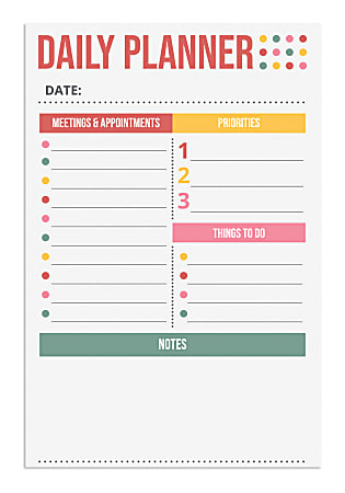 Office Depot® Brand Daily Planner List Desk Calendar Pad, 5" x 7", Dots, Undated