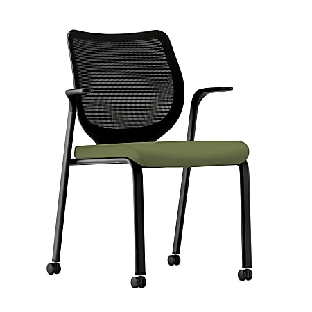 HON® Nucleus® Side Chair, With Arms And Casters, 37 1/8"H x 27"W x 26 1/4"D, Fatigue Fabric