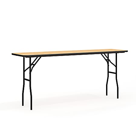 Flash Furniture Rectangular Wood Folding Seminar Table, 30-1/4"H x 18"W x 72"D, Natural