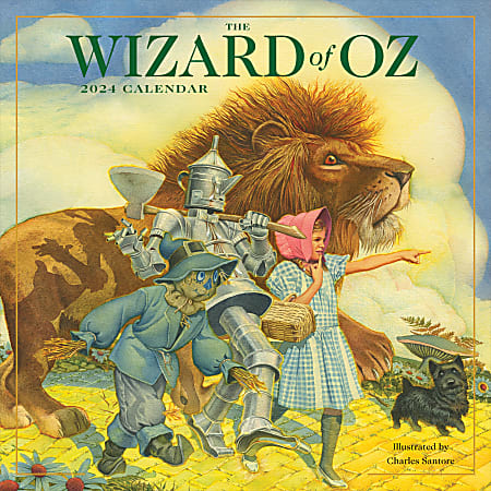 2024 TF Publishing Art & Design Wall Calendar, 12" x 12", Wizard of Oz, January To December