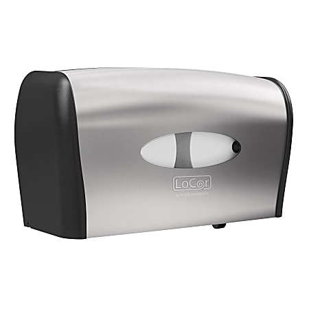 Solaris Paper® LoCor® Side-By-Side Wall-Mount Bath Tissue Dispenser, Stainless