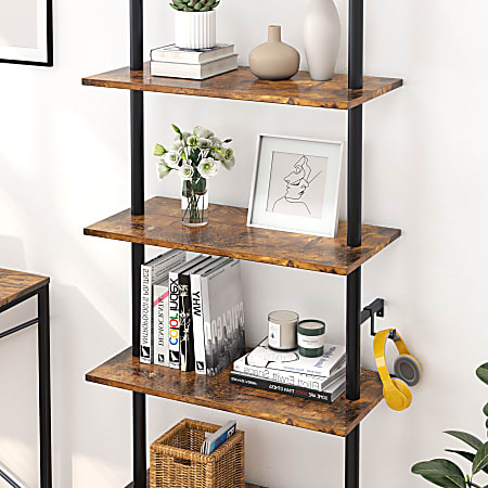 Ladder shelf with hooks outlet