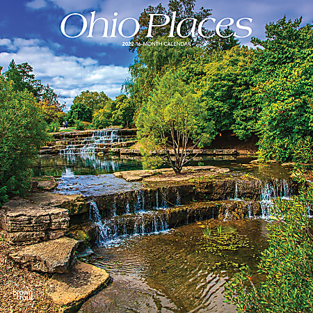Brown Trout Monthly Regional Wall Calendar, 24" x 12", Ohio Places, January to December 2022, 9781975439378