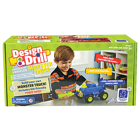 Educational Insights Design & Drill® Power Play Vehicles™ Monster Truck Set, Multicolor, Grades Pre-K - 1