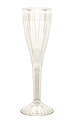 Edris Plastics Champagne Cups, 5 Oz, 50% Recycled, Clear, Pack Of 96 Cups