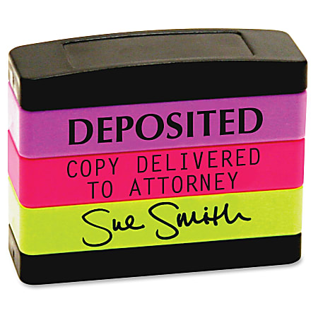 stackSTAMP Custom Pre-Inked Stack Stamp - Custom Message Stamp - 3 Line(s) - 50000 Impression(s) - Lime Green - 1 Each
