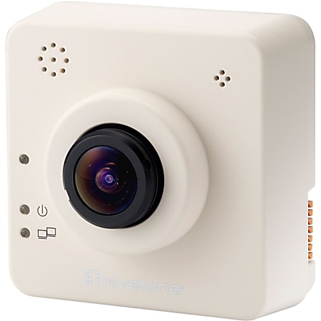 LevelOne 2-Megapixel Fish-eye FCS-0071 PoE W/2-way Audio SD/SDHC Card Slot Day/Night IP Cube Dome Camera