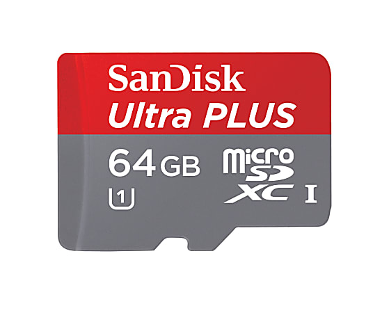 SanDisk® Ultra Plus Micro Secure Digital Extended Capacity (microSDXC™) Memory Card, 64GB
