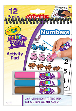 Color & Erase Reusable Activity Pad, Numbers