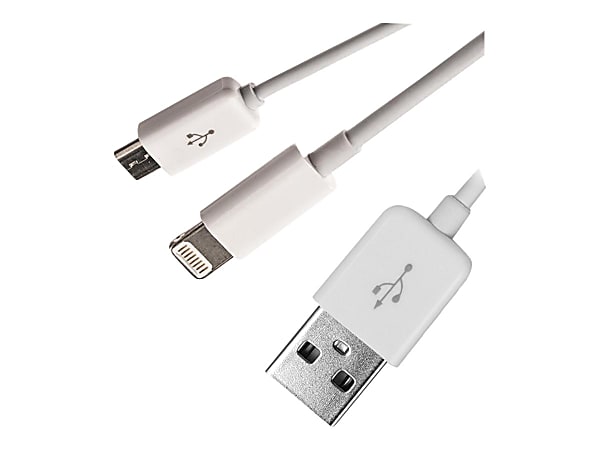 4XEM USB To Lightning and Micro USB Cable For iPhone/iPod/iPad/Galaxy - Lightning/USB  - 4XUSBMUSB8PIN