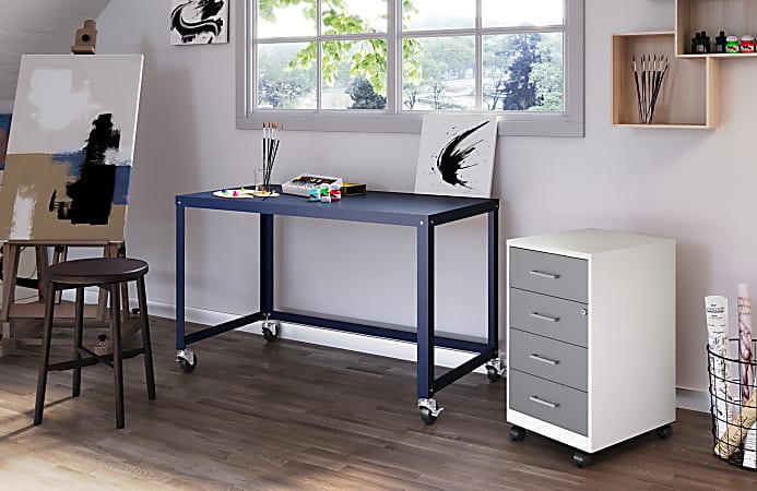 Space Solutions SOHO 18 Deep 4 Drawer Metal Mobile Organizer 4 Box ...