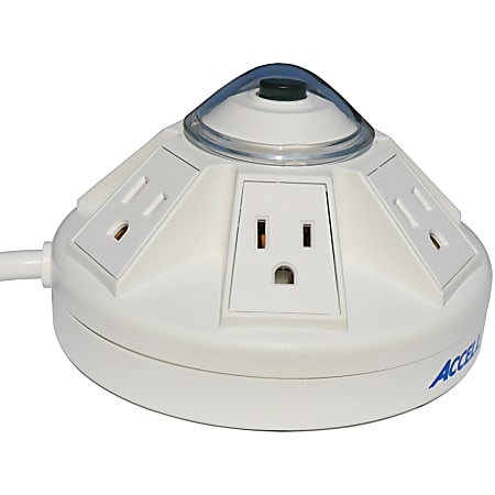 Accell Powramid C Power Center - Surge Protector and USB-A & C Charging Station - 6 x AC Power, 2 x USB - 1080 J - 6 ft