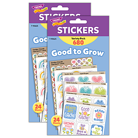 TREND Good to Grow Sticker Variety Packs, 680 Stickers Per Pack, Bundle Of 2 Packs
