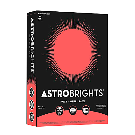 Astrobrights Color Multi Use Printer Copier Paper Letter Size 8 12 x 11  Ream Of 500 Sheets 24 Lb Rocket Red - Office Depot