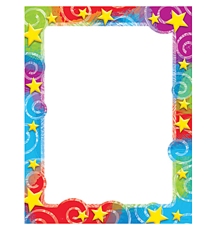 Trend Enterprises Terrific Papers®, Stars 'n Swirls, 8 1/2" x 11", Multicolor, 50 Sheets Per Pack, Case Of 6