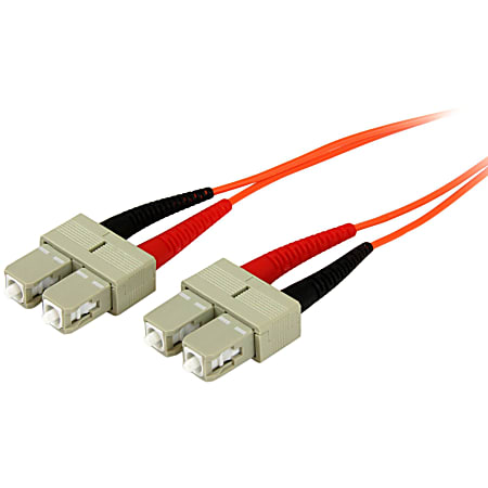 StarTech.com 2m Fiber Optic Cable - Multimode Duplex 50/125 - OFNP Plenum - SC/SC - OM2 - SC to SC Fiber Patch Cable - Orange