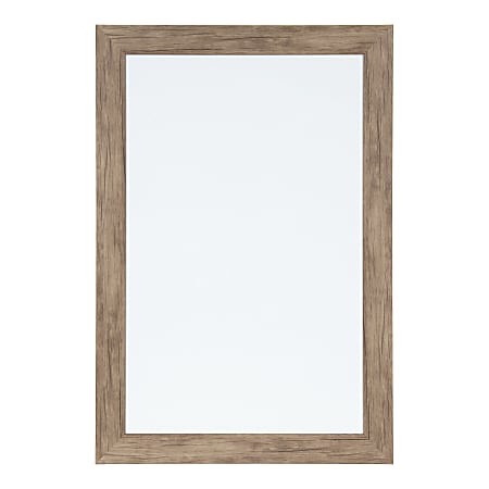DesignOvations Beatrice Magnetic Framed Dry-Erase Board, Melamine, 18” x 27”, White, Brown Plastic Frame