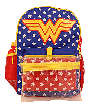 Wonder Woman 5-Piece Backpack Set, Blue