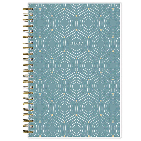 2024 Blue Sky™ Maritza Frosted Weekly/Monthly Planning Calendar, 5" x 8", Sea Glass, January to December