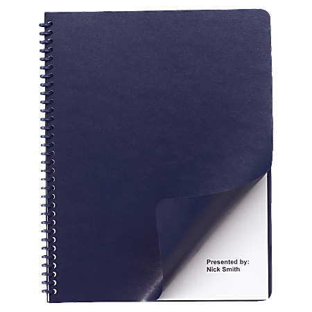 GBC® Regency Round Corners Presentation Binding Covers, 8 3/4" x 11 1/4", Navy, Box Of 200