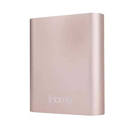 iHome SuperCharge 10,000 mAh External Battery, Rose Gold, IH-PP1006AR