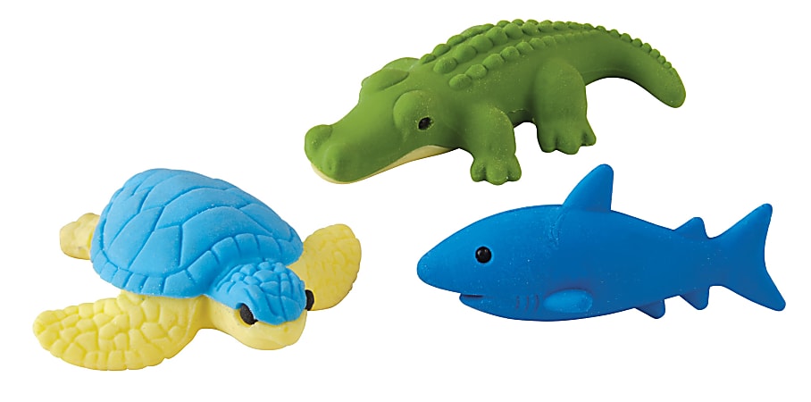 Office Depot® Brand Sea Life Erasers, Assorted Colors, Pack Of 3