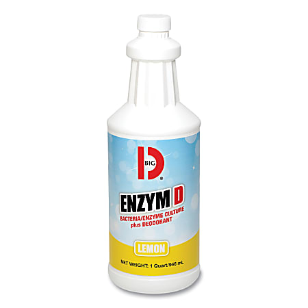 Big D Industries Enzym D Digester Liquid Deodorant, Lemon, 32 oz Bottle, 12/Carton