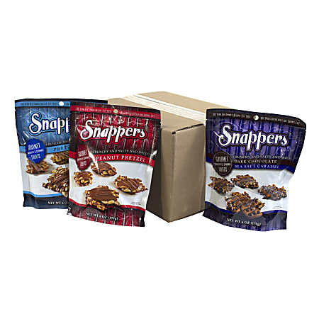 Snappers Gourmet Pretzels Variety Case, 6 Oz Bag, Case Of 6