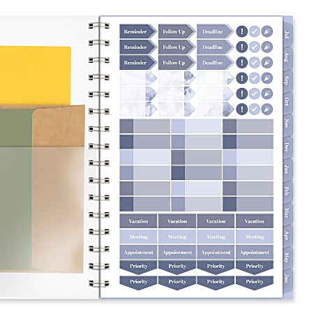 Cambridge 2025 Weekly & Monthly Planner - 5.5x8.5 Inch Small Glacier Design With Stickers - View #12