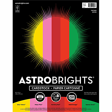 いいスタイル Astrobrights 8.5 Letter Assortment Vintage Stock Card Color 地図・旅行ガイド