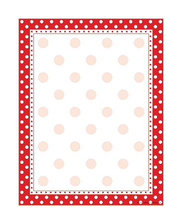 Barker Creek Computer Paper, 8 1/2" x 11", Red-And-White Dot, Pack Of 50 Sheets