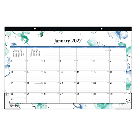 2027 Blue Sky Lindley Monthly Desk Pad Planning Calendar, 17x11, 0%, Lindley Theme, Jan–Dec, RY27