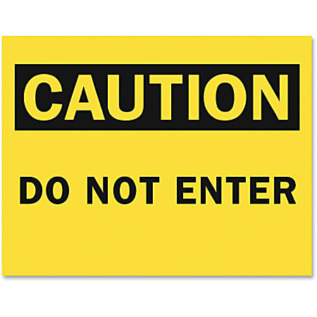 Tarifold Safety Sign Inserts-Caution Do Not Enter - 6 / Pack - Do Not Enter Print/Message - Rectangular Shape - Yellow, Black Print/Message Color - Tear Resistant, Water Proof, Easy Installation, Sturdy, Long Lasting, Durable - Paper - Yellow, Black, Red