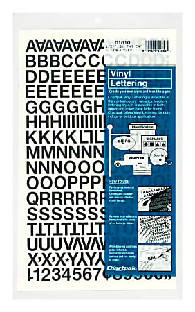 Chartpak Pickett Vinyl Letters and Numbers, 1/2", Black