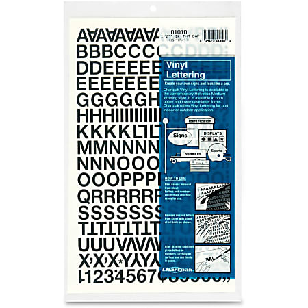 Poster And Bulletin Board Vinyl Letters And Numbers, Black, 1 And 2 H,  250/pack | Bundle of 5 Packs