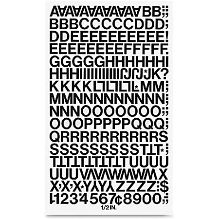 Chartpak Vinyl Helvetica Style Letters/Numbers (01016)