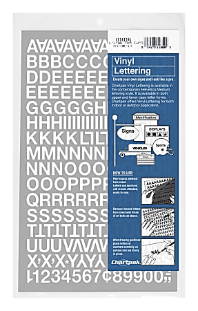 Chartpak Pickett Vinyl Letters And Numbers, 1/2", White