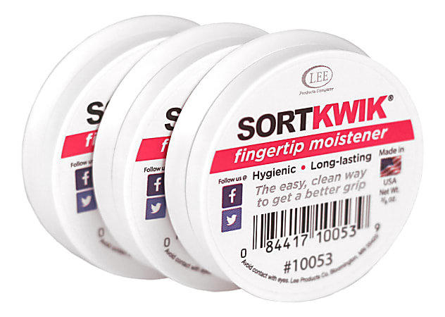 Lee® Sortkwik™ Hygienic Fingertip Moistener, 50% Recycled, 0.38