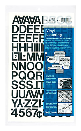 Chartpak Pickett Vinyl Letters And Numbers, 3/4", Black