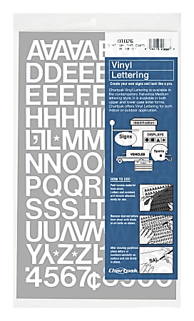 Chartpak Pickett Vinyl Letters And Numbers, 3/4", White