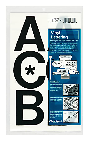 Chartpak Pickett Vinyl Letters, 3", Black