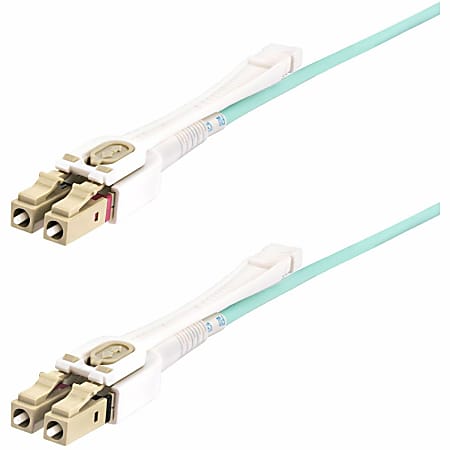 StarTech.com 5m (16.4ft) LC (UPC) OM4 Multimode Fiber Optic Cable w/Push Pull Tabs, 50/125µm, 100G, Low Insertion Loss, LSZH Jumper Cord