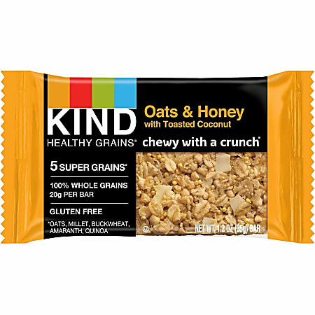 KIND Healthy Grains Bars - Trans Fat Free, Gluten-free, Low Sodium, Cholesterol-free - Dark Chocolate Chunk - 1.20 oz - 15 / Box