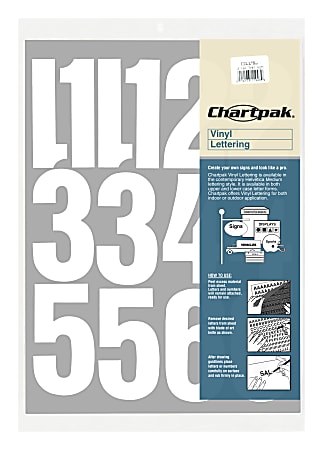 Chartpak Pickett Vinyl Numbers, 4", White