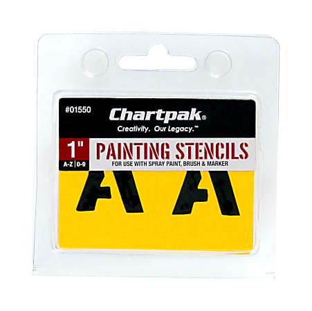 Chartpak Pickett Painting Stencils, Numbers/Letters, 1"