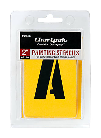 Chartpak Pickett Painting Stencils, Numbers/Letters, 2"