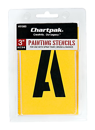 Chartpak Pickett Painting Stencils, Numbers/Letters, 3"
