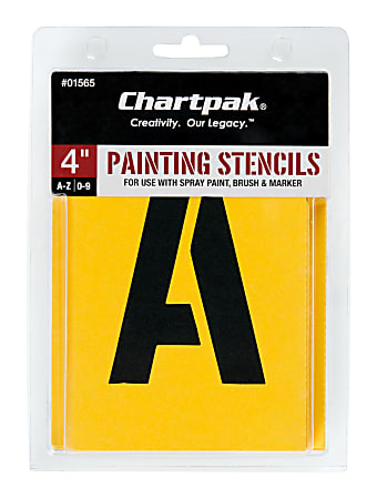 Chartpak Pickett Painting Stencils, Numbers/Letters, 4"