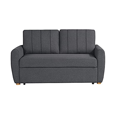 Lifestyle Solutions Serta Douglas Convertible Loveseat, 37-2/5”H x 66-9/10”W x 36-3/5”D, Charcoal